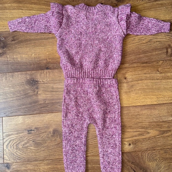 Old Navy Pink Knit Baby Sweater set - Picture 2 of 5